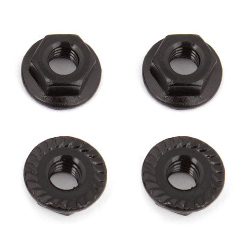 Team Associated AS91738 M4 serrated lock nuts