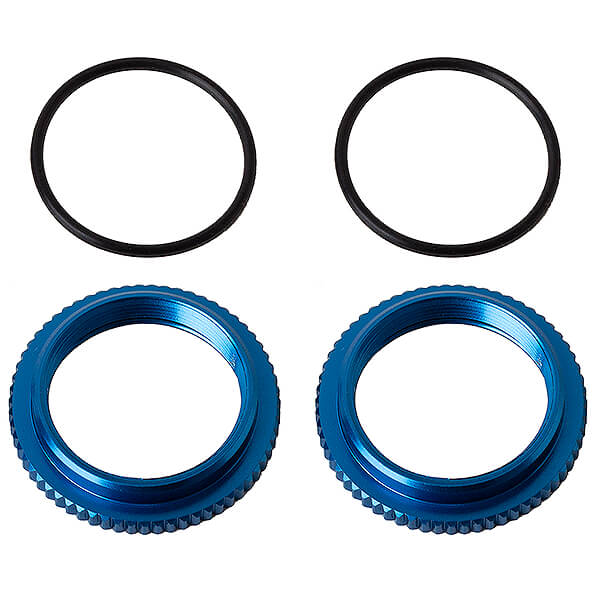 Team Associated AS91928 13Mm Shock Collars, Blue Aluminium