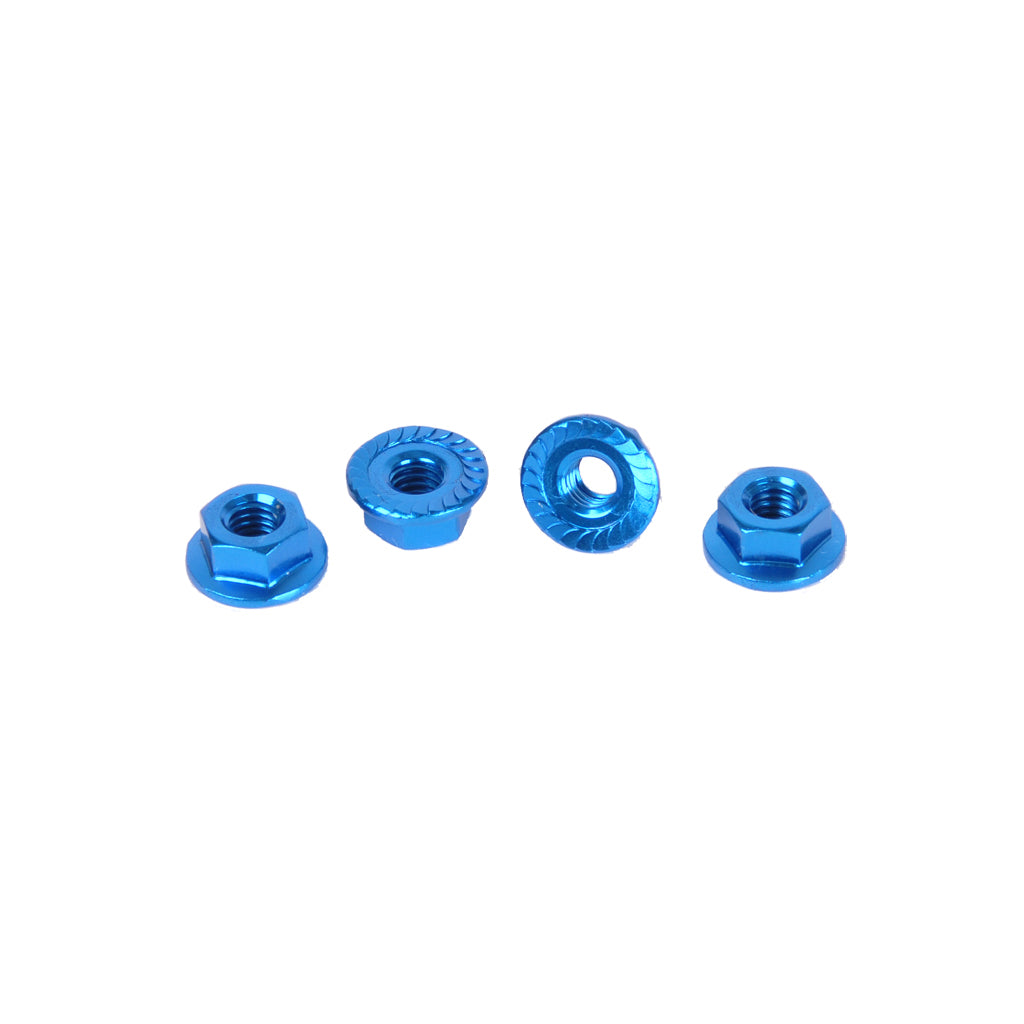 Schumacher CR035 CORE RC - Serrated Alloy M4 Nuts; Blue  pk 4 (CR035)