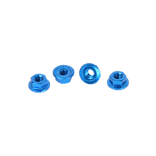 Schumacher CR035 CORE RC - Serrated Alloy M4 Nuts; Blue  pk 4 (CR035)