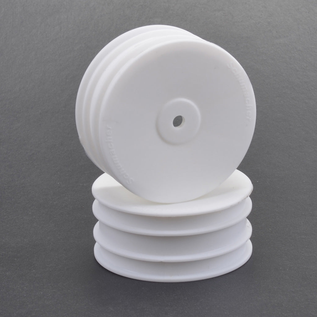 Schumacher U4496 Wheel; Hex Front - White - 4wd - pr (4496)
