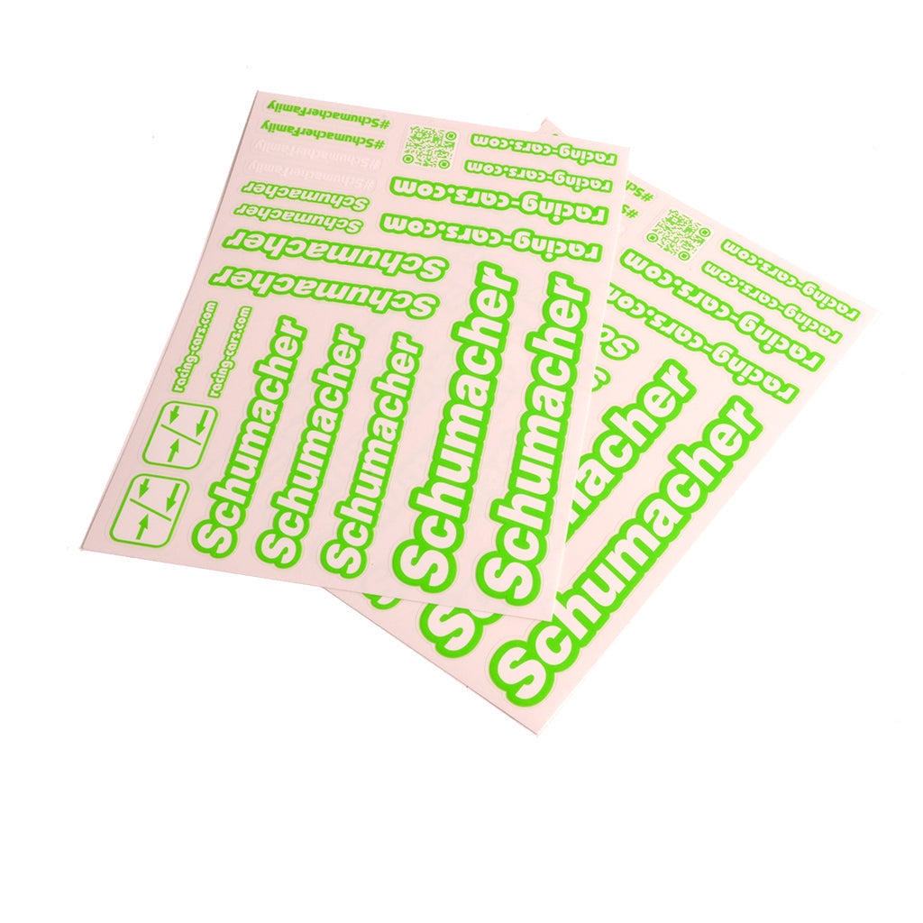 Schumacher U8588 Schumacher Decal Sheet - Neon Green - pk2