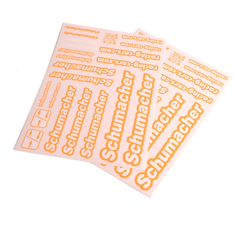 Schumacher U8589 Schumacher Decal Sheet - Neon Orange - pk2
